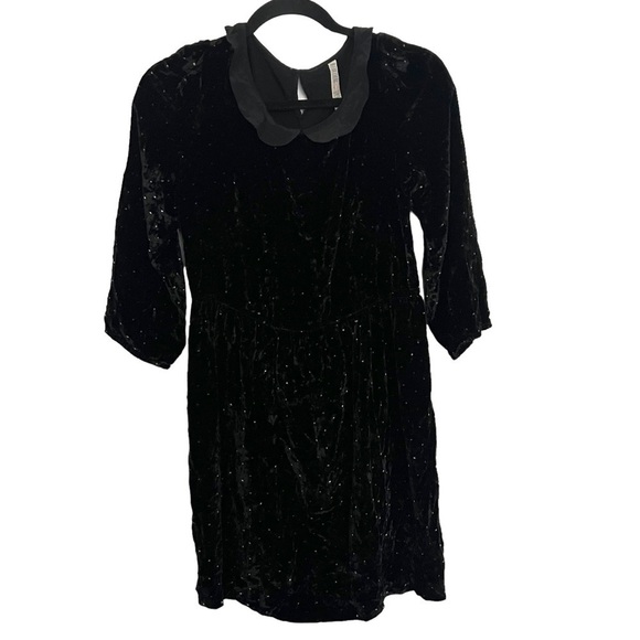Alexa Chung for Madewell Black Polka Dot Velvet Tennessee Dress Size 6 - Picture 1 of 10